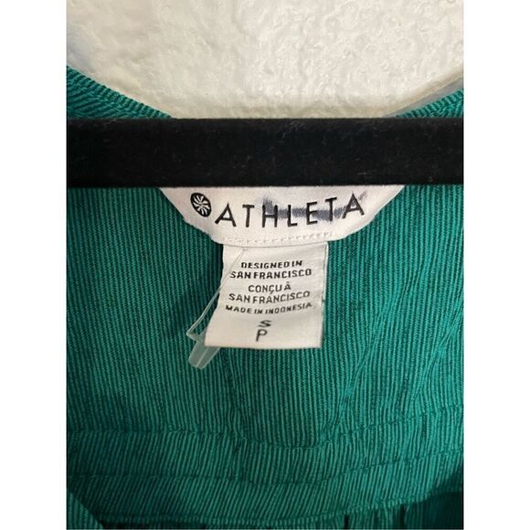 NWOT Athleta Echo Midi Dress Emerald Green Packable Long Breathable Size Small - Picture 2 of 4